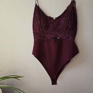 Lace Burgundy Bodysuit